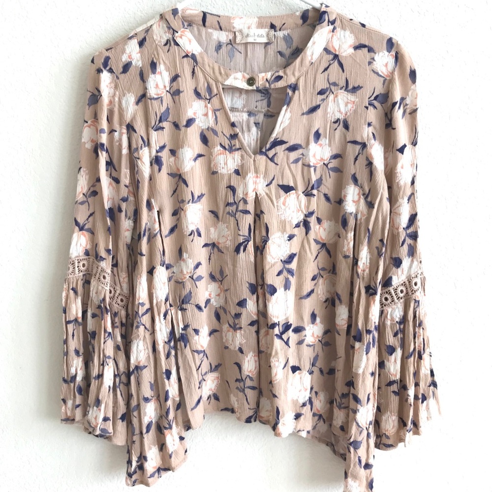 Altar’d State | Boho Floral Peasant Top